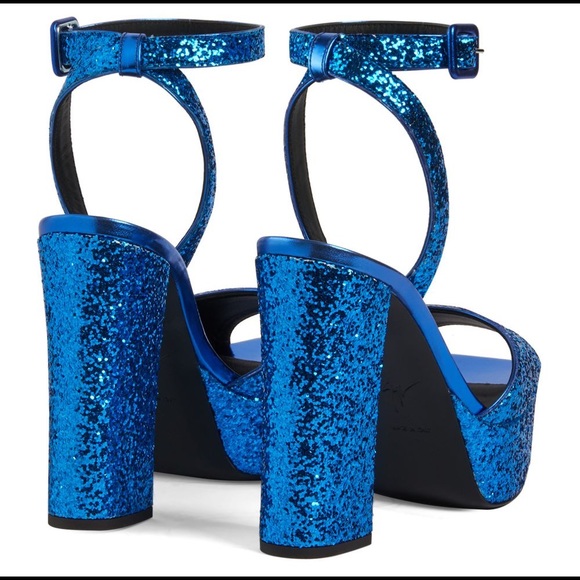 giuseppe zanotti🔹elec blue glitter platform heels - Picture 6 of 8